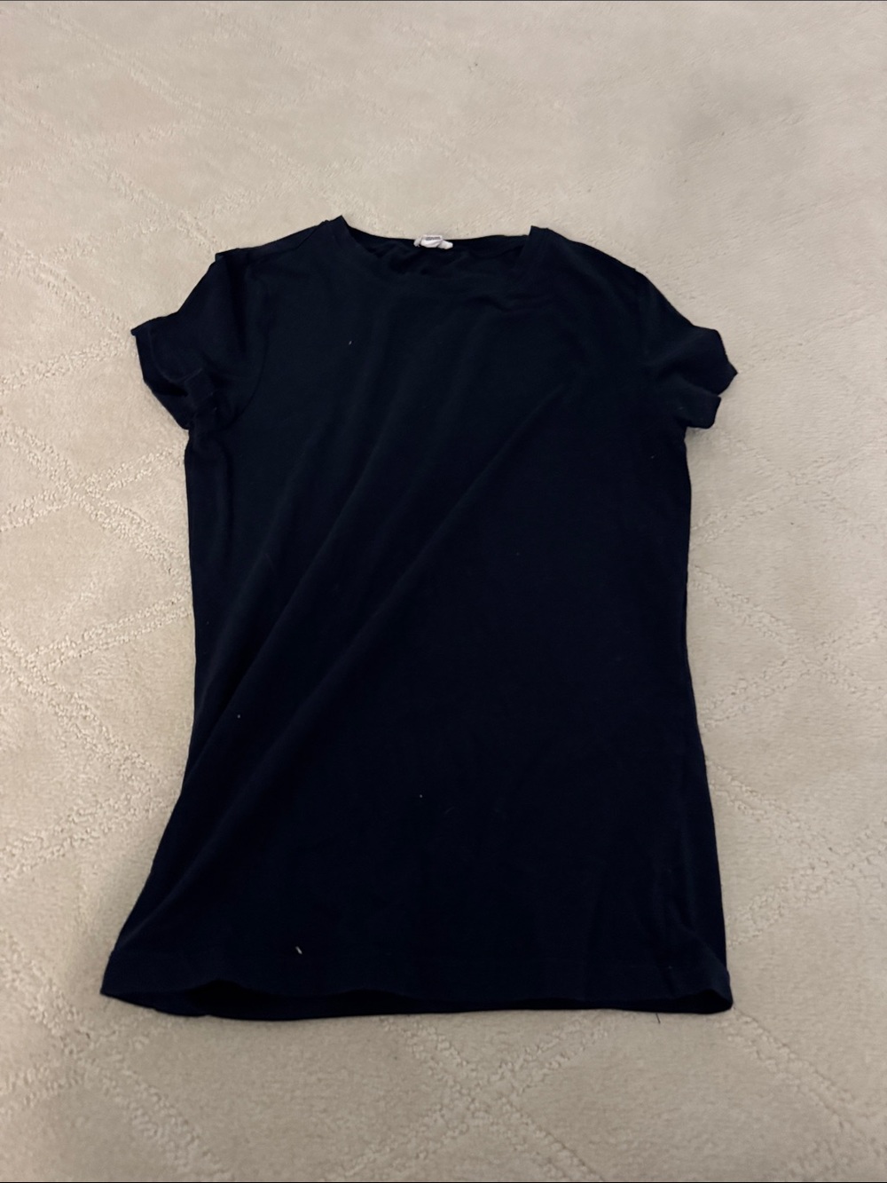 Garage Navy Fitted Short Sleeve Crewneck Top